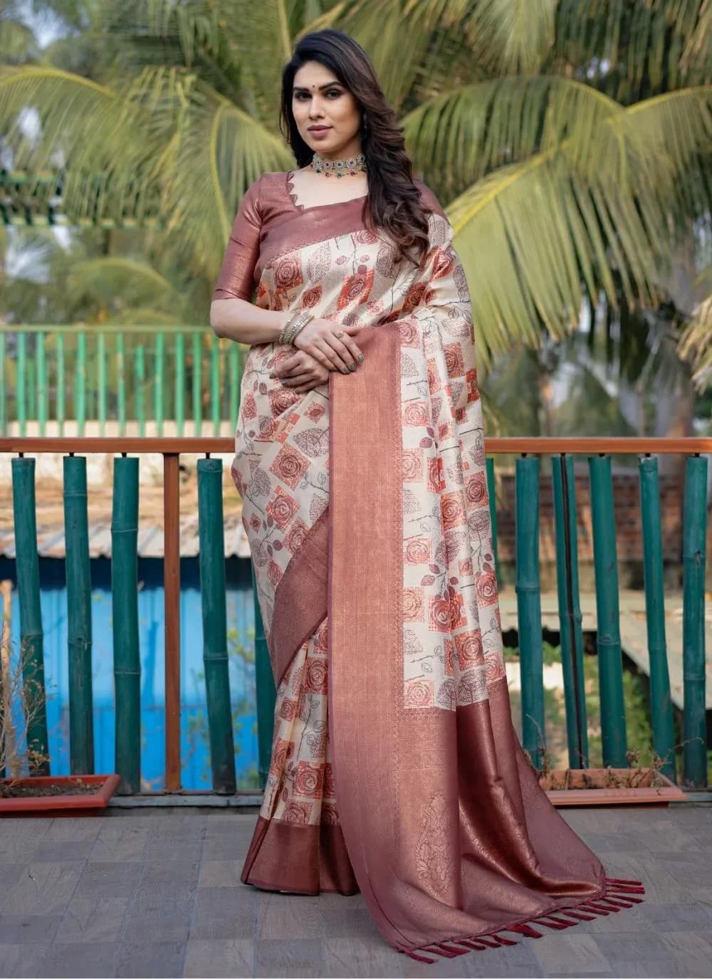 Linen Digital Print Saree