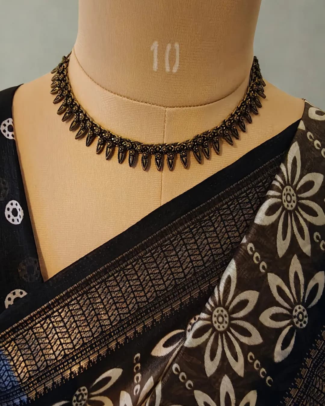 Coffee Brown Floral Printed Tussar Silk Saree