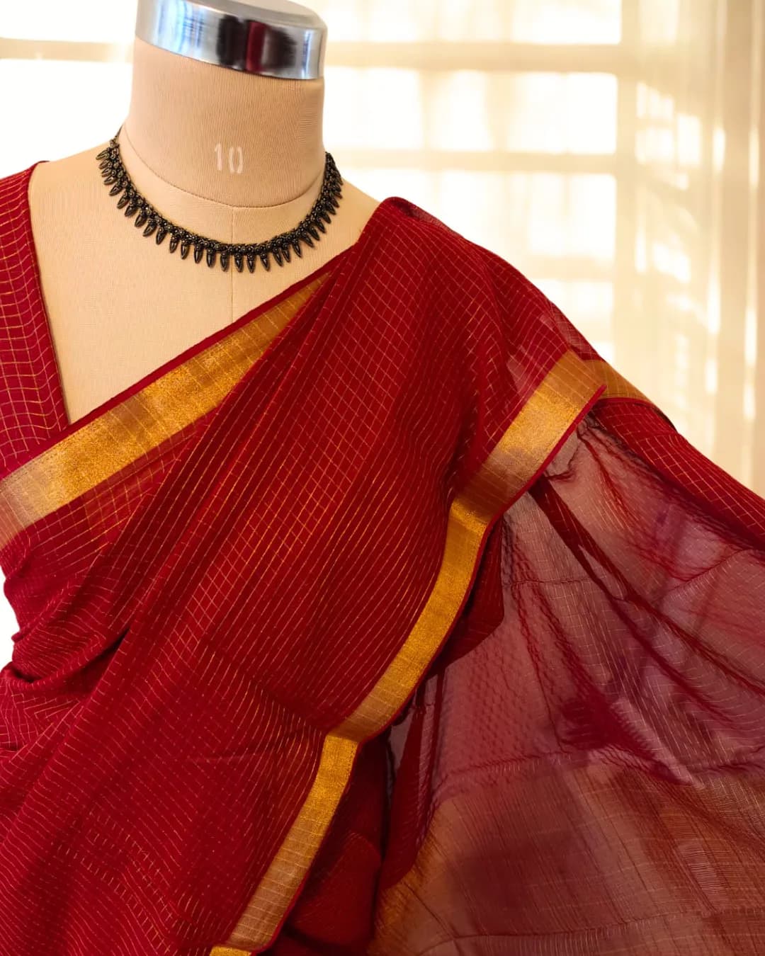 Elegant Red Georgette Saree