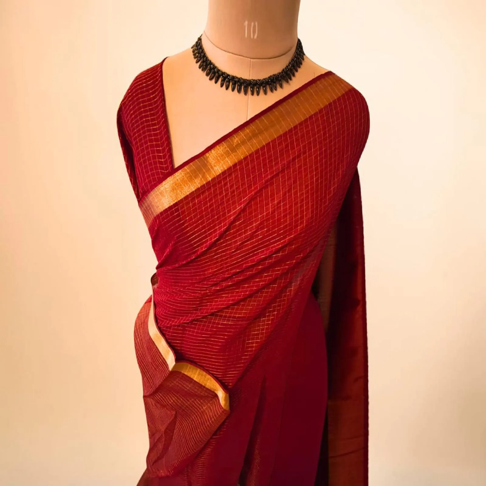 Elegant Red Georgette Saree