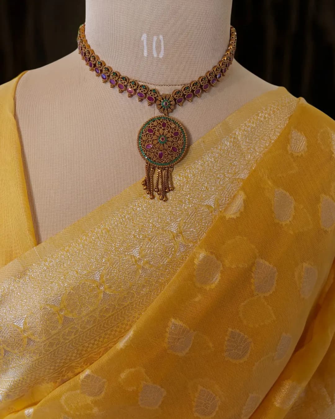 Mustard Yellow Cotton Silk Saree with Zari Butta